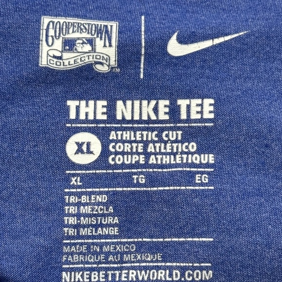 The Nike Tee Royal Blue Mets Short Sleeve Shirt Size XL Athletic Cut - Picture 6 of 7